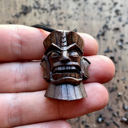 Tiki Mask Black Walnut Pendant