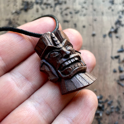 Tiki Mask Black Walnut Pendant