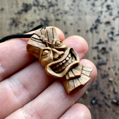 Tiki Mask Italian Walnut Wood Pendant