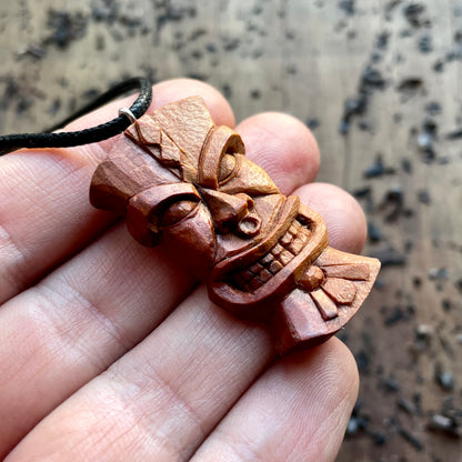 Tiki Plum Wood Pendant