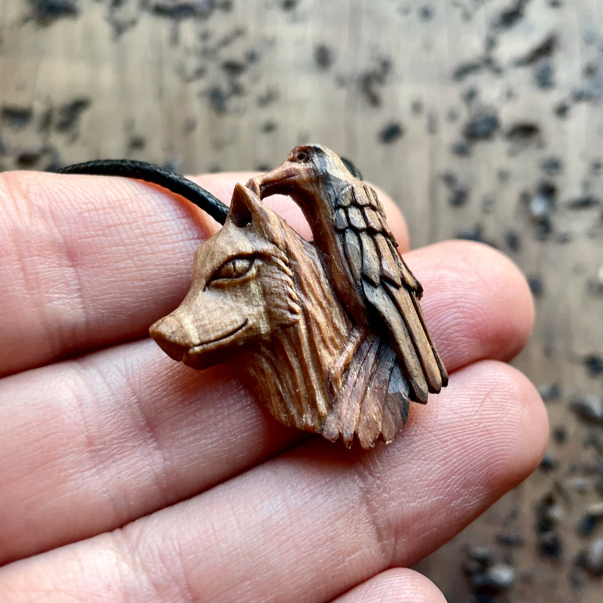 Wolf and Raven Pendant