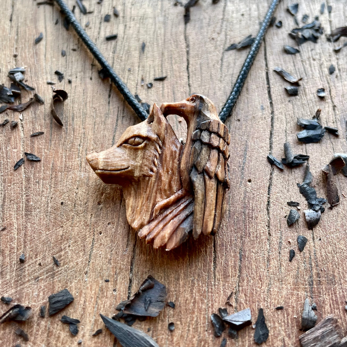 Wolf and Raven Pendant
