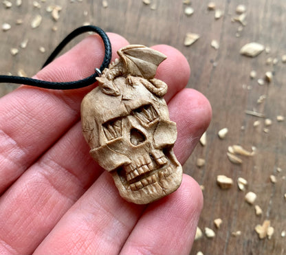 Skull With Dragon Pendant