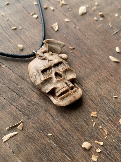 Skull With Dragon Pendant