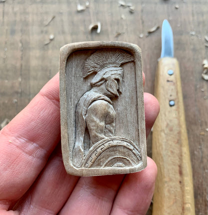 Unique Spartan Warrior Walnut Wood Pendant