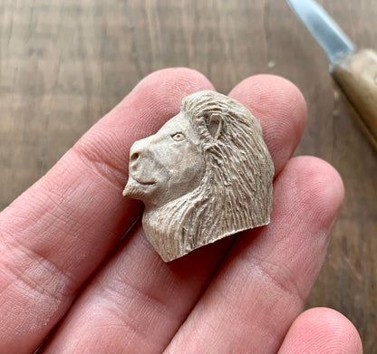 Lion Walnut Wood Pendant