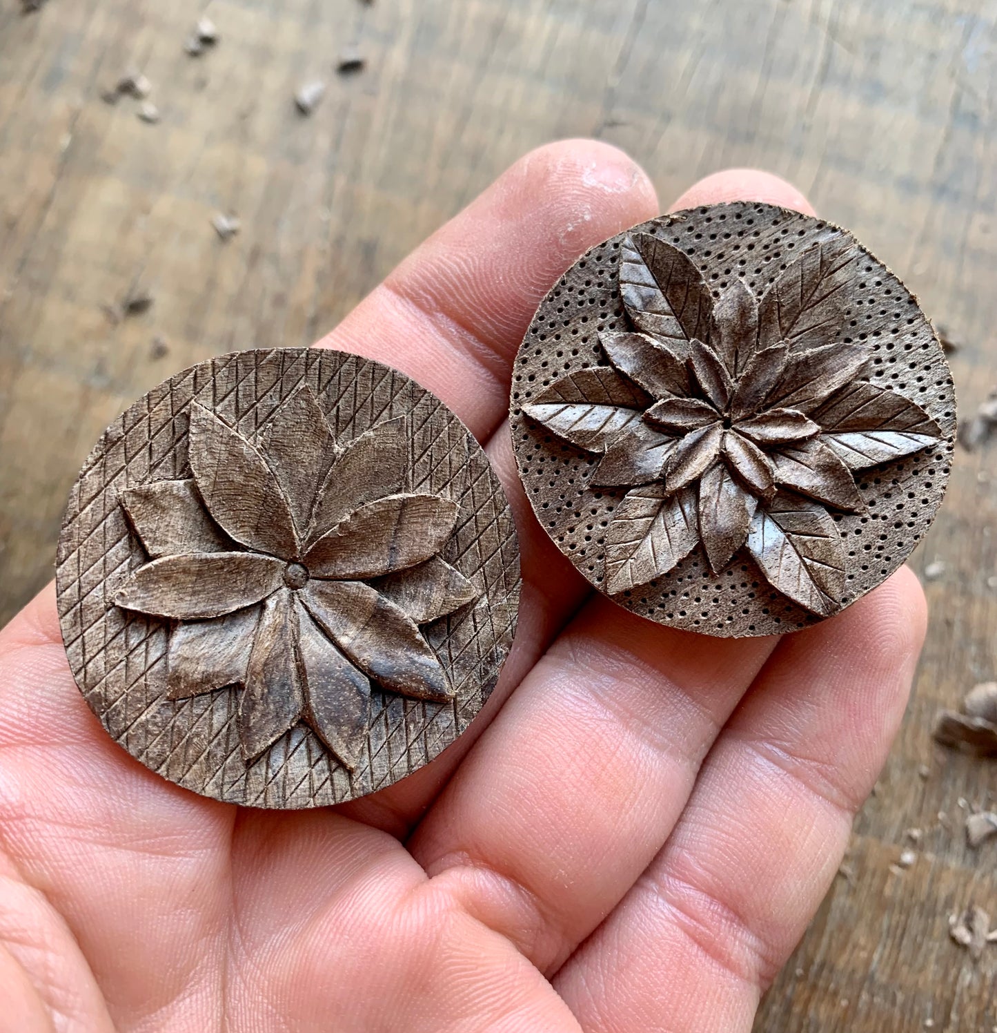 Flower Walnut Wood Pendant