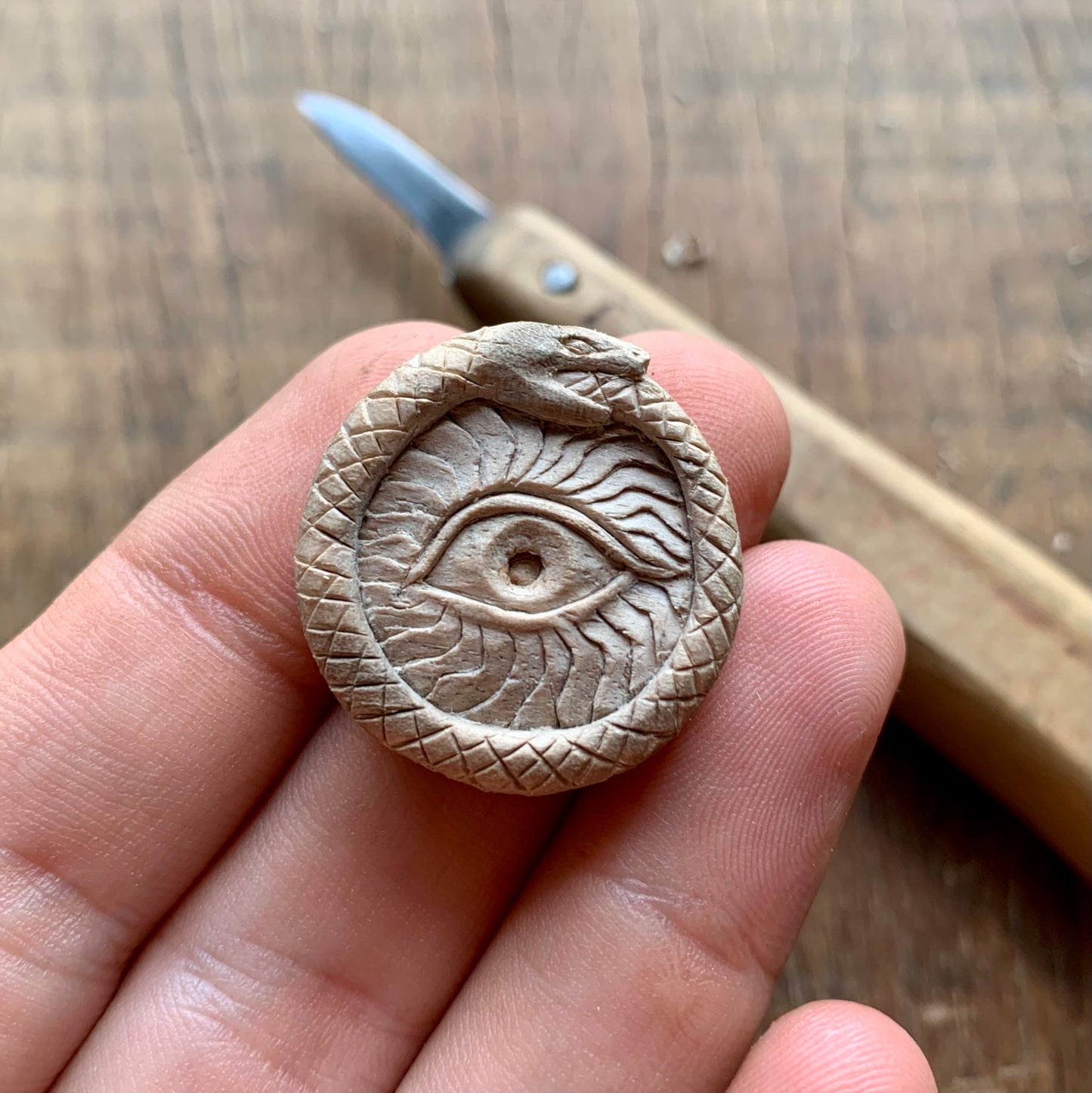 Ouroboros With Eye Design Pendant