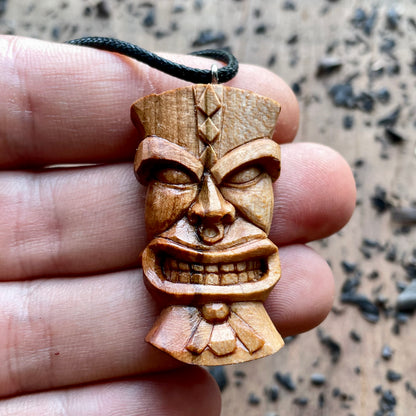 Tiki Plum Wood Pendant