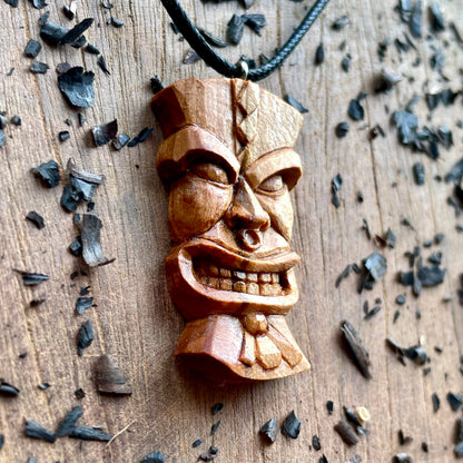 Tiki Plum Wood Pendant