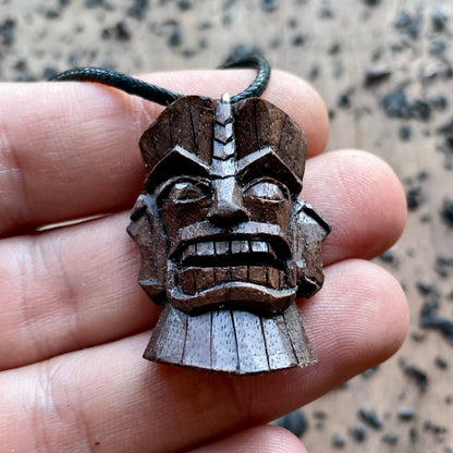 Tiki Mask Black Walnut Pendant