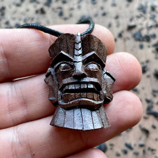 Tiki Mask Black Walnut Pendant