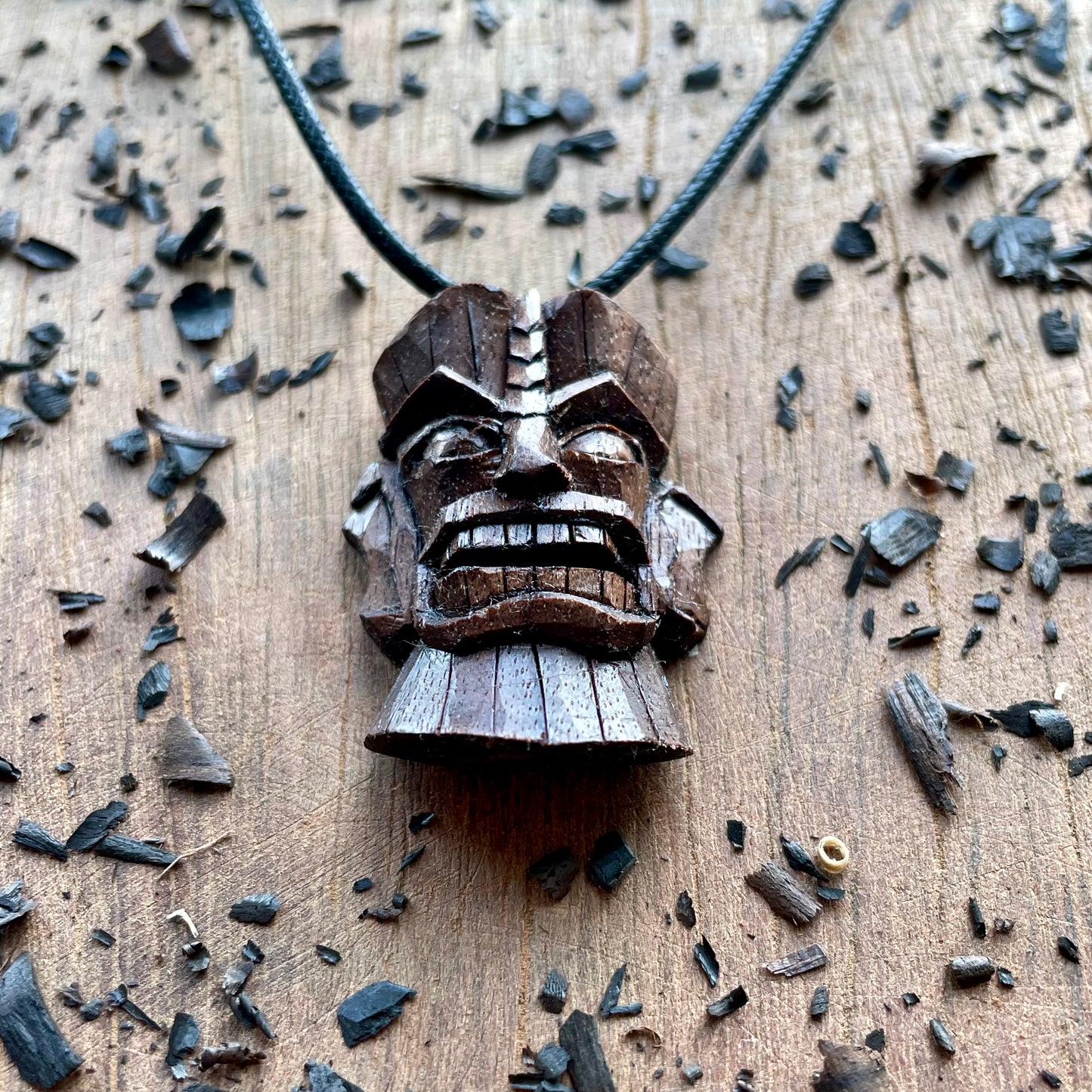 Tiki Mask Black Walnut Pendant