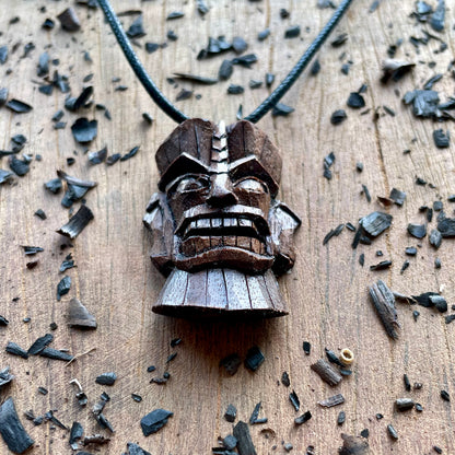 Tiki Mask Black Walnut Pendant