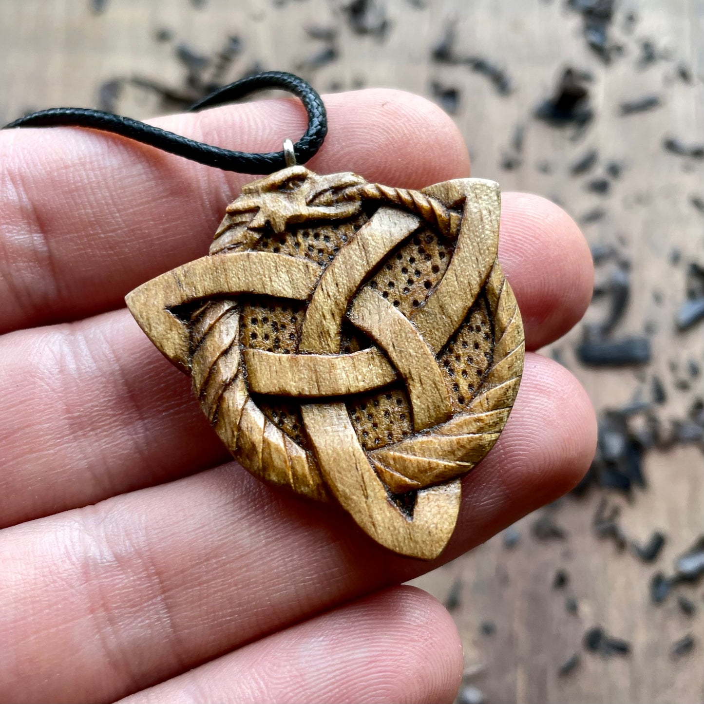 Dragon Ouroboros Pendant – Triquetra Shape