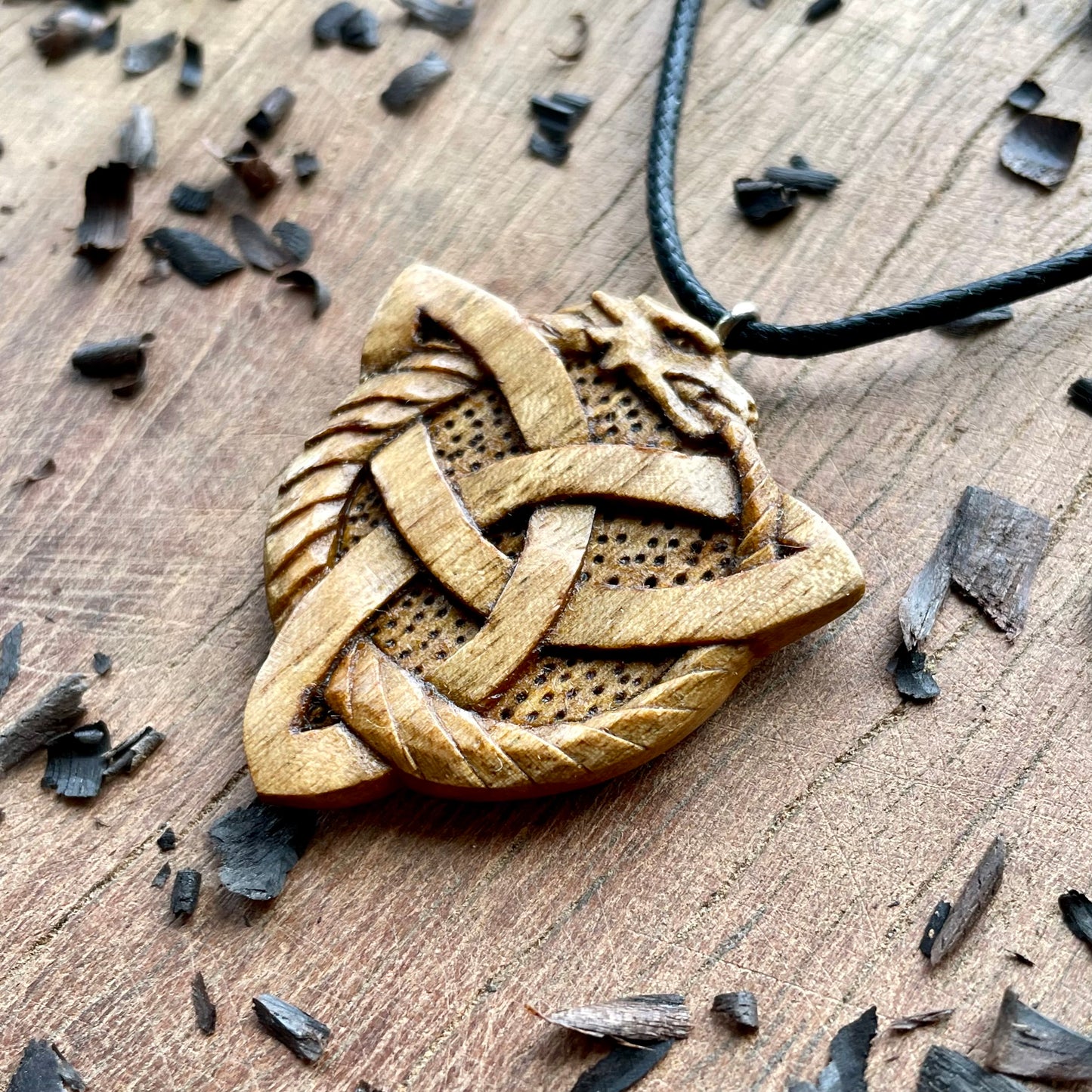 Dragon Ouroboros Pendant – Triquetra Shape