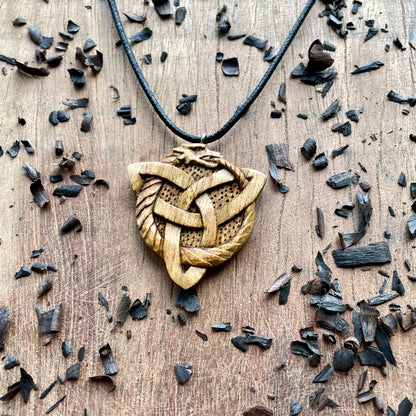 Dragon Ouroboros Pendant – Triquetra Shape