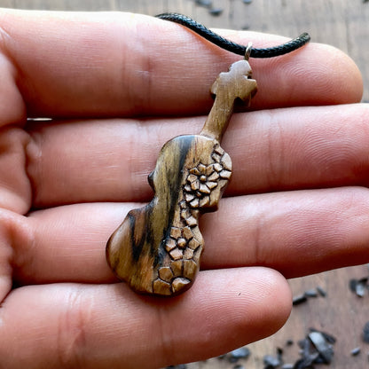Violin With Flowers Pendant