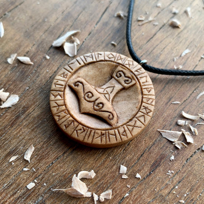 Runes And Mjolnir Pendant