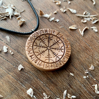 Runes And Aegishjalmur Pendant