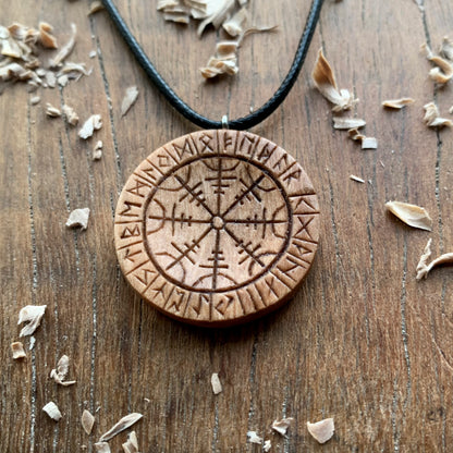 Runes And Aegishjalmur Pendant