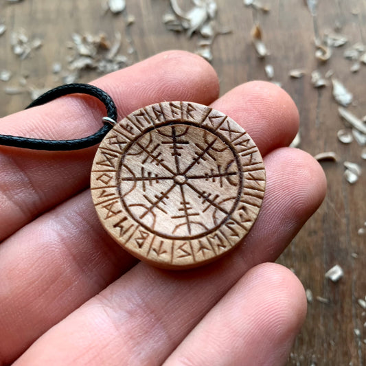 Runes And Aegishjalmur Pendant