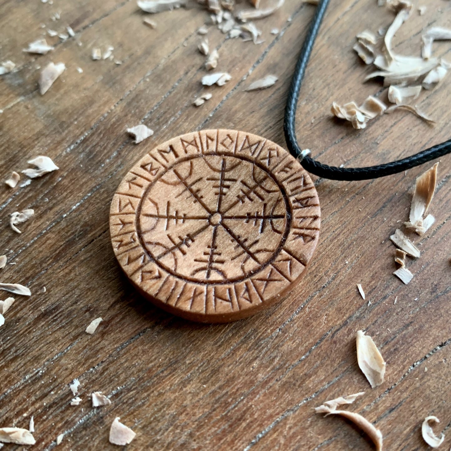 Runes And Aegishjalmur Pendant