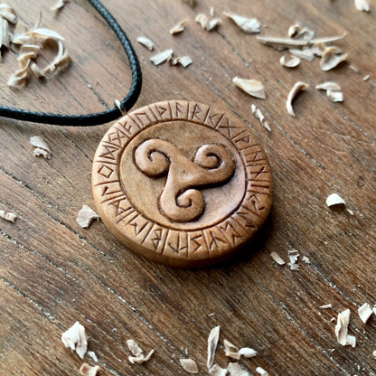 Runes And Triskelion Pendant