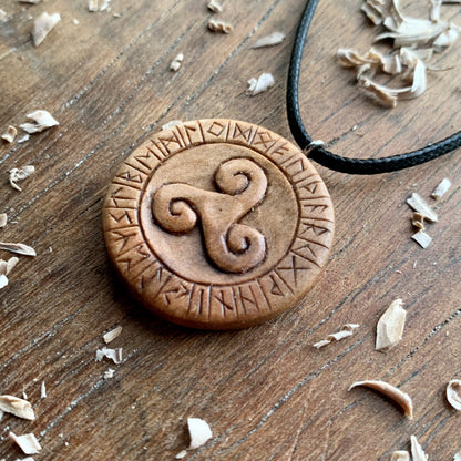 Runes And Triskelion Pendant