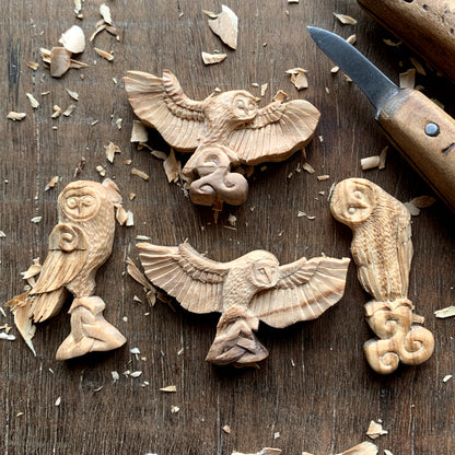 Celtic Style Barn Owl And Triquetra Pendant