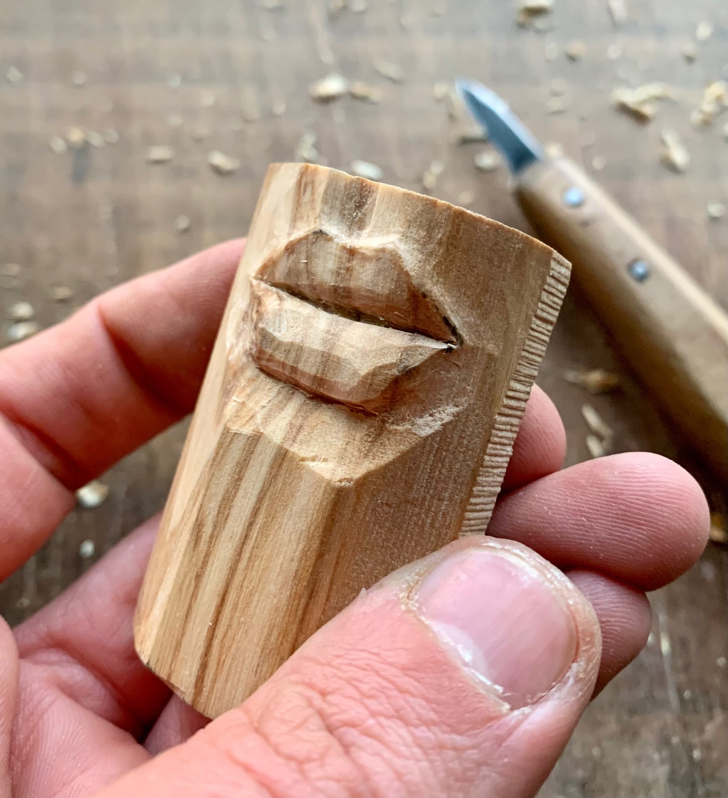 Sensual Lips Olive Wood Pendant