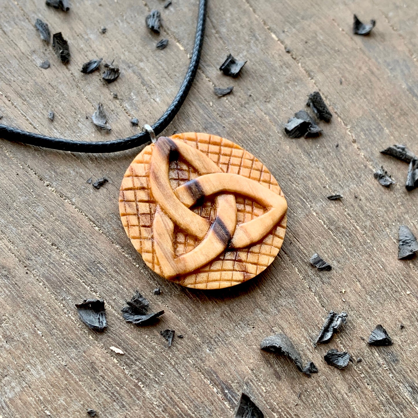 Triquetra OIive Wood Pendant