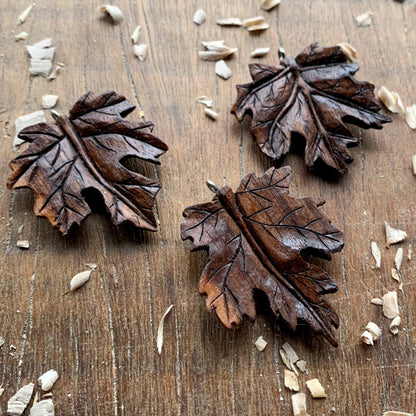 Big Maple's Leaf Walnut Wood Pendant