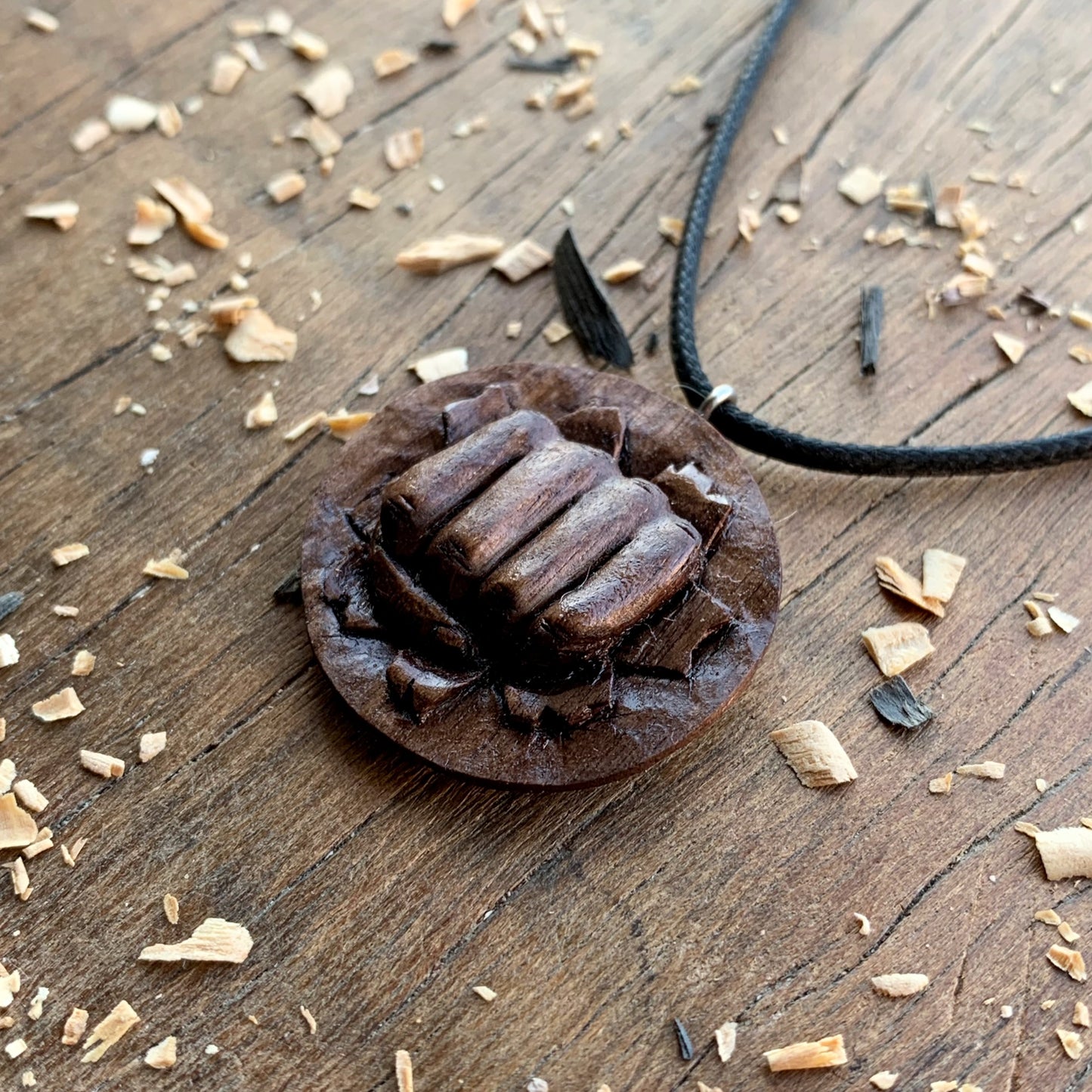 Punch Walnut Wood Pendant