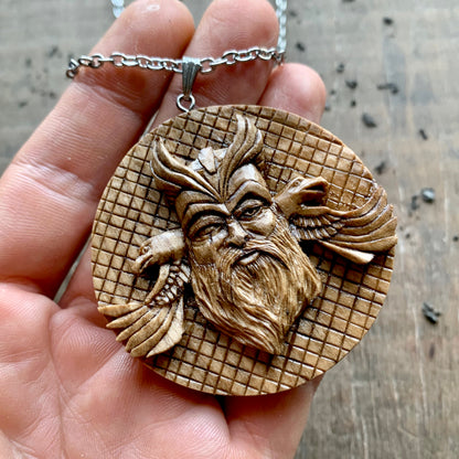 Odin with Huginn and Muninn Pendant