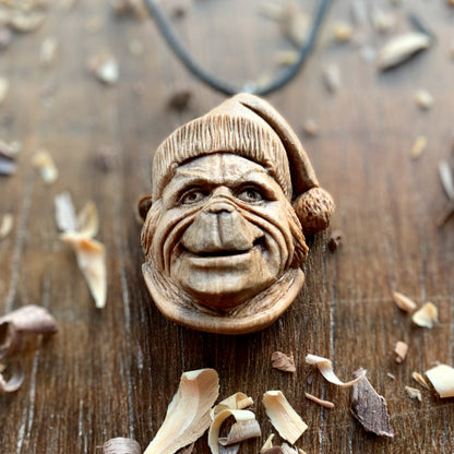 The Grinch Walnut Wood Pendant