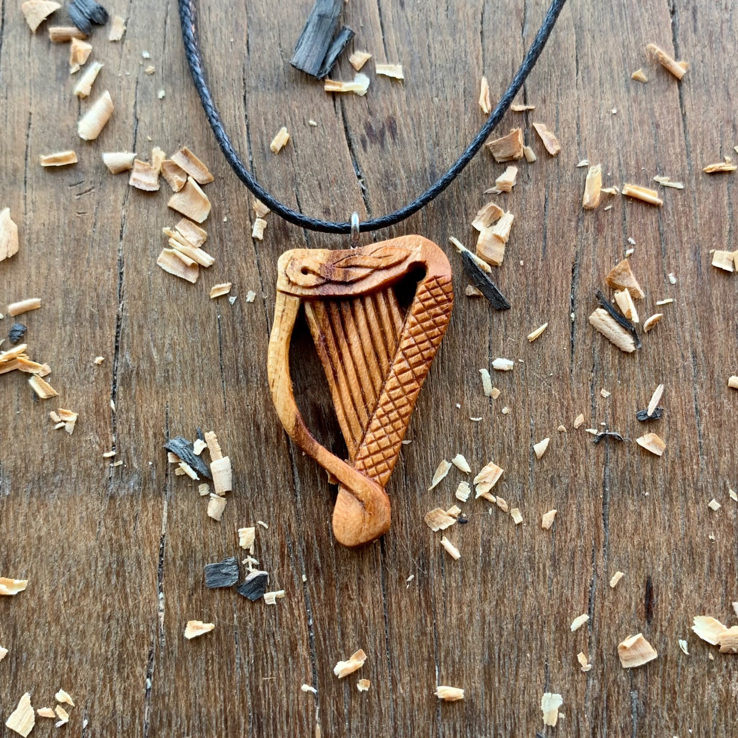 Celtic Harp Pendant Style 2