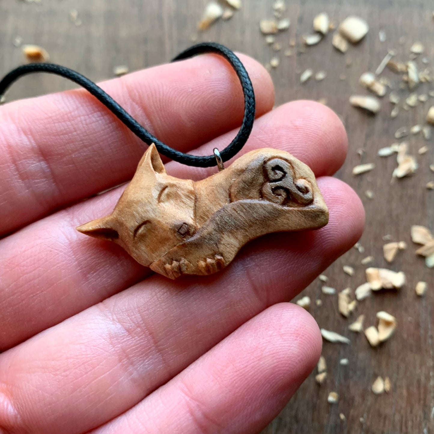 Sleeping Fox With Triskelion Pendant