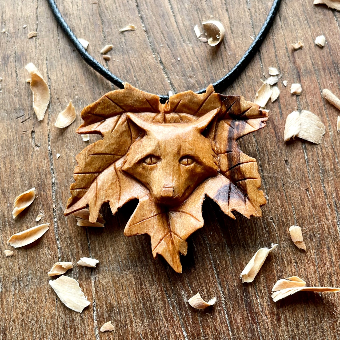 Fox Into Maple’s Leaf Pendant