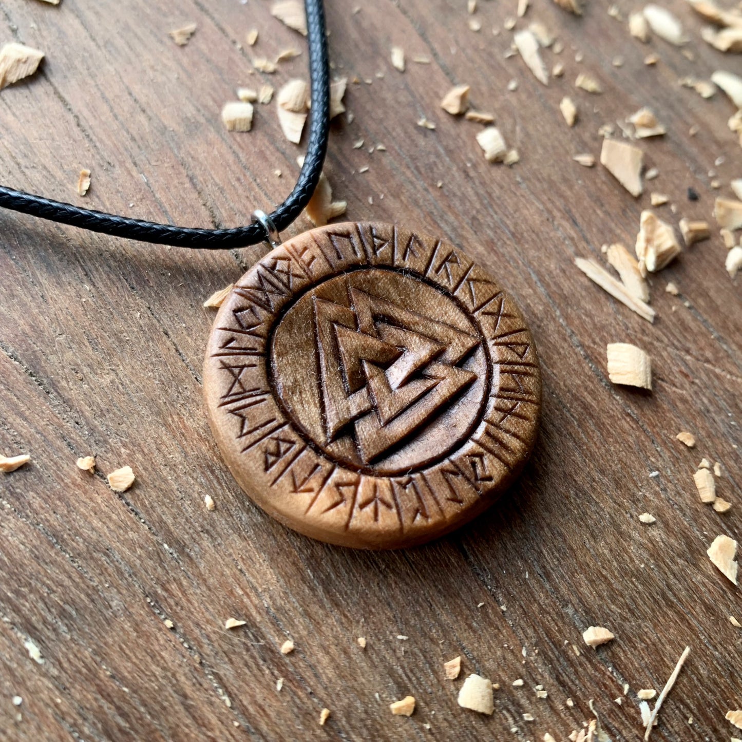 Runes And Valknut Pendant