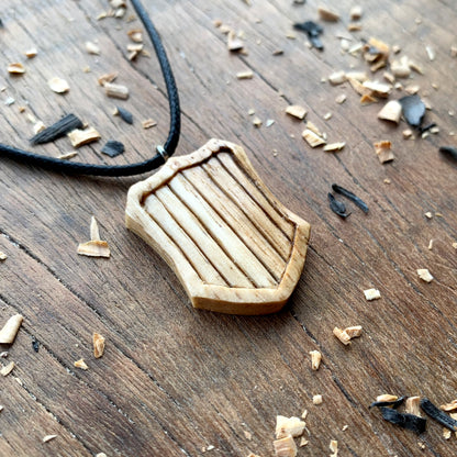 Medieval Shield Wood Pendant Style 2