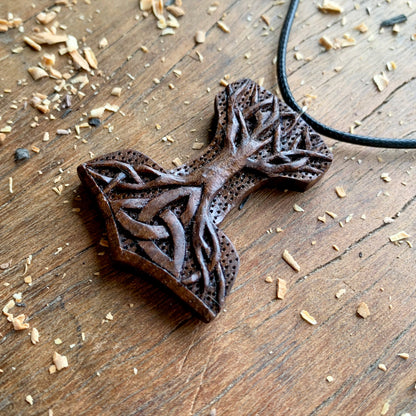 Mjolnir Tree Of Life and Triquetra Pendant