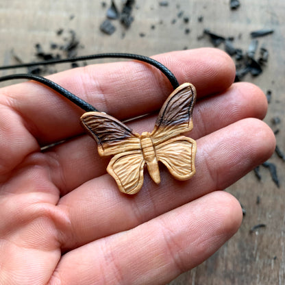 Butterfly Olive Wood Pendant