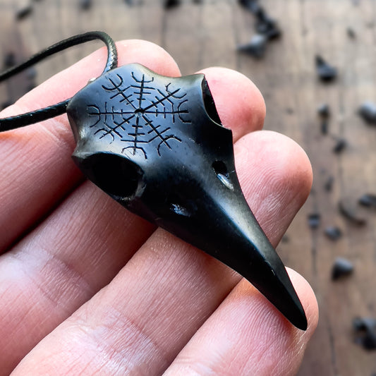 Raven Skull “Helm of Awe” Pendant