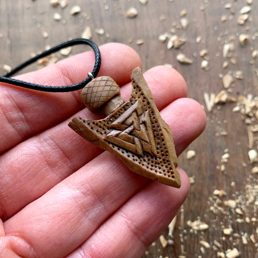 Viking Spear and Valknut Pendant