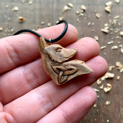 Celtic Fox Head Triquetra Pendant