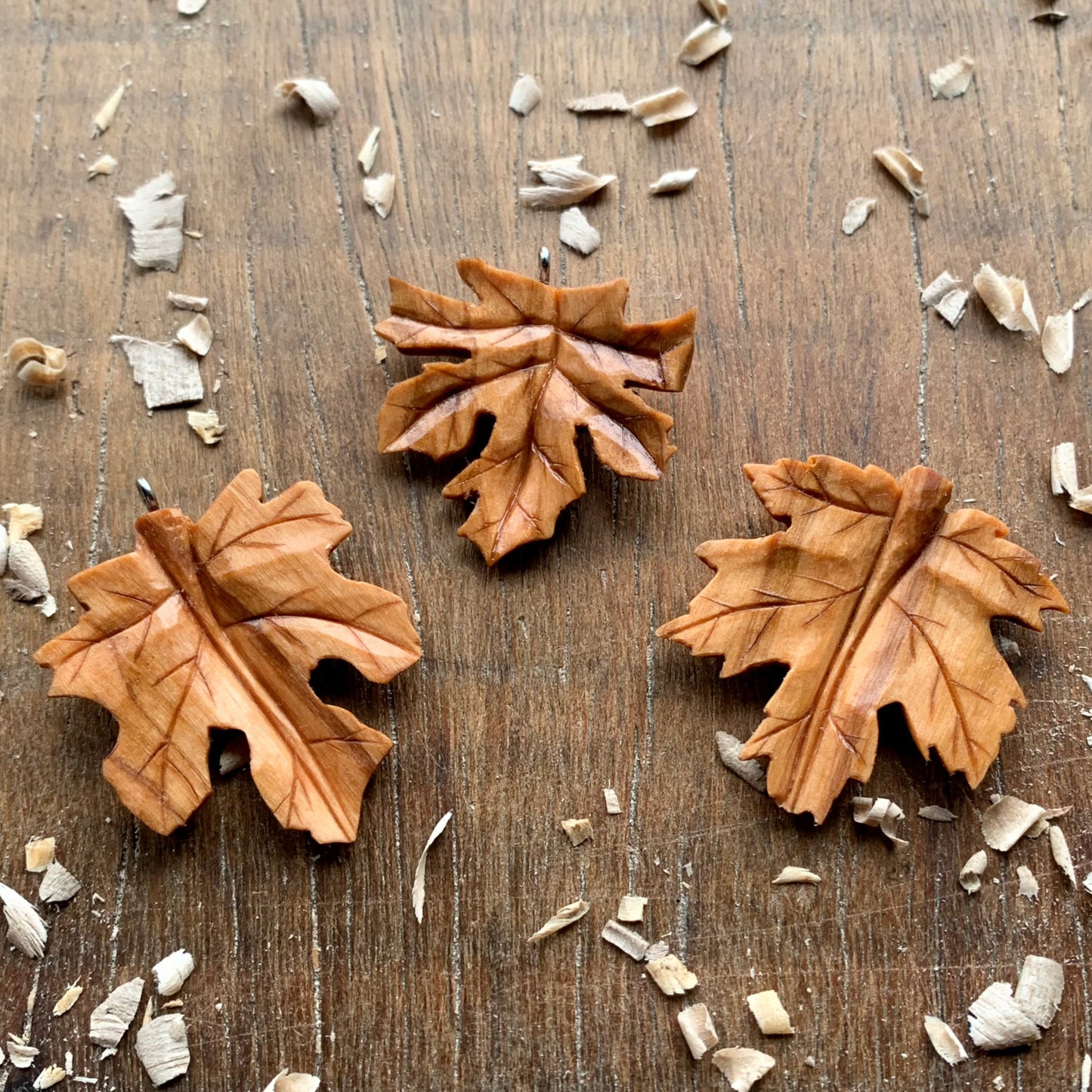 Maple's Leaf Olive Wood Pendant