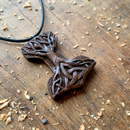 Mjolnir Tree Of Life and Triquetra Pendant