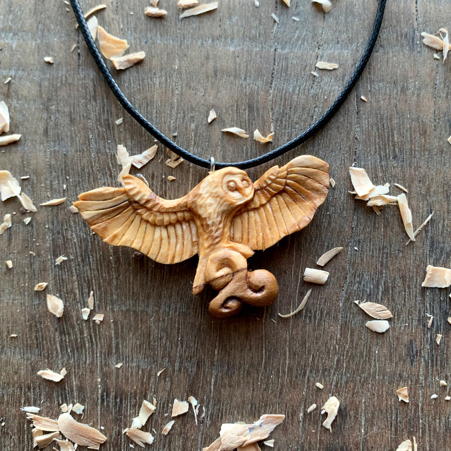 Celtic Flying Barn Owl Triskelion Pendant