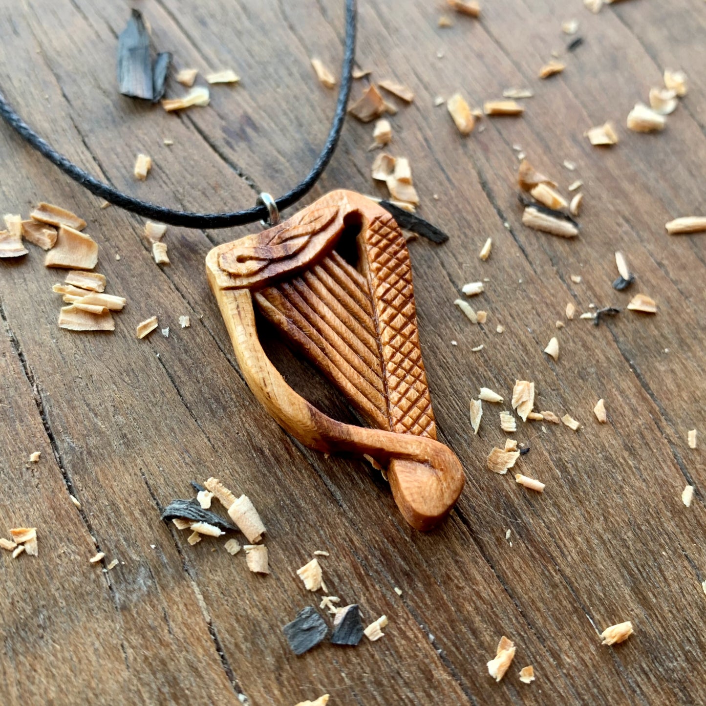 Celtic Harp Pendant Style 2